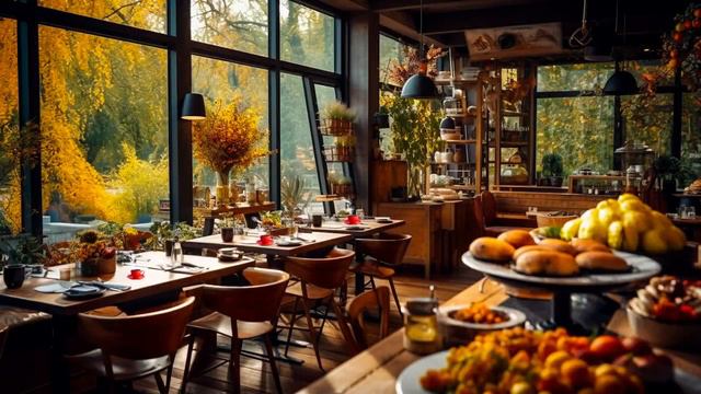 Sweet breakfast with cozy Jazz music with an elegant cafe space to relax смотреть онлайн