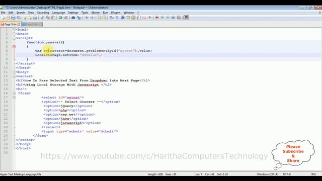 local storage javascript pass dropdown select option value to next page смотреть онлайн