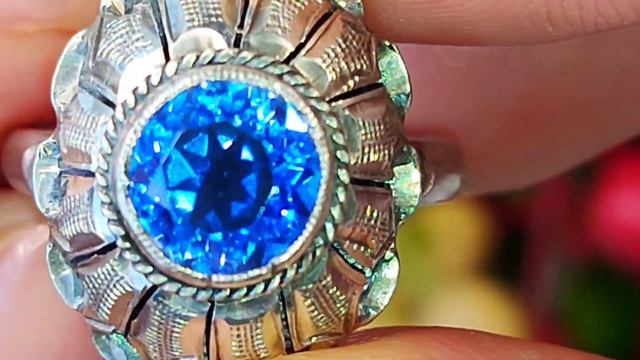 Раритет. Винтажное кольцо с сапфировым кварцем 8 мм, 18 р-р, 5,56 гр, s925. Экспортный Китай 1970гг смотреть онлайн