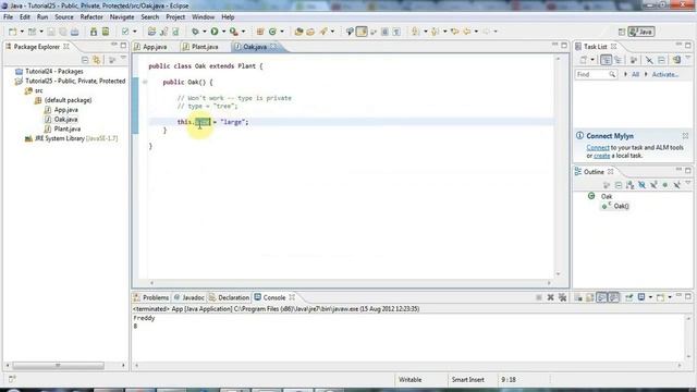 Java Programming Beginner Tutorials Part 25: Public Private Protected смотреть онлайн