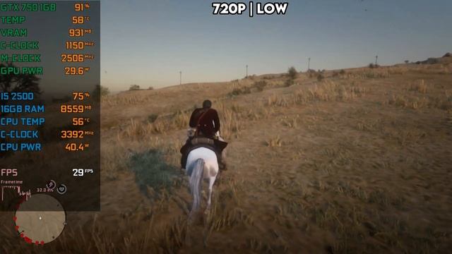 Red Dead Redemption 2 - GTX 750 1GB + I5 2500 - 720p Low Settings смотреть онлайн
