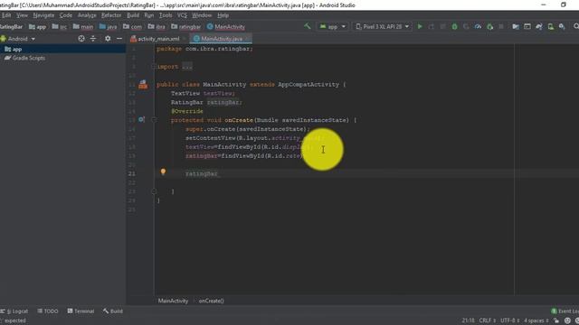Android Studio : RatingBar JAVA tutorial смотреть онлайн