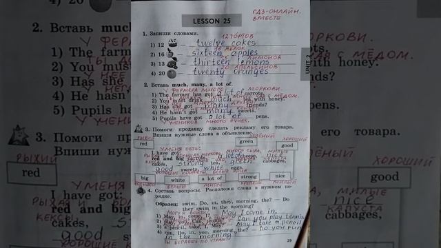 3 класс. ГДЗ. Английский язык. Рабочая тетрадь. Биболетова. Unit 2 Lesson 25. С комментированием. смотреть онлайн