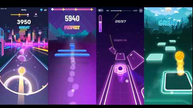 Unity - Beat Roller vs Colour Hop vs Magic Twist vs Tiles Hop смотреть онлайн