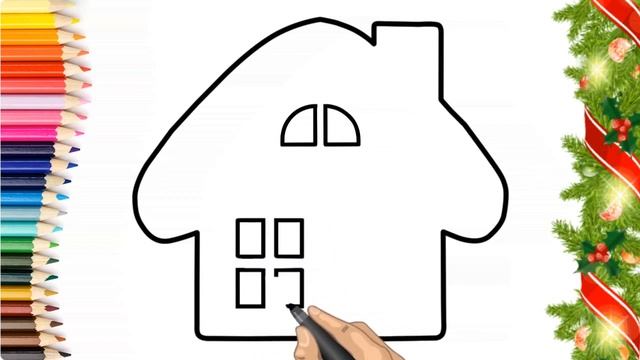 Как нарисовать домик | Мультик раскраска | How To Draw a house | Сartoon coloring | смотреть онлайн