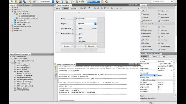 Membuat GUI Form Sederhana Menggunakan Java Swing dan Java Frame | Tutorial Berlian: Java Lanjut смотреть онлайн