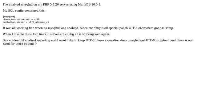 DevOps & SysAdmins: UTF-8 encoding gone missing after enabling mysqlnd смотреть онлайн