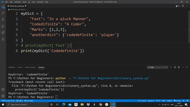 Dictionary in Python for beginners смотреть онлайн