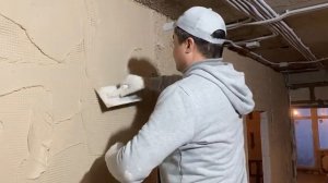 Правильный монтаж стеклотканевой сетки, под гипсовую штукатурку.