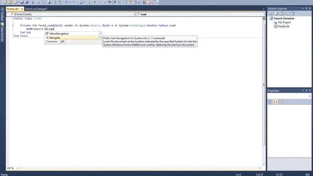 How to create a WebBrowser in Visual Basic 2010 смотреть онлайн