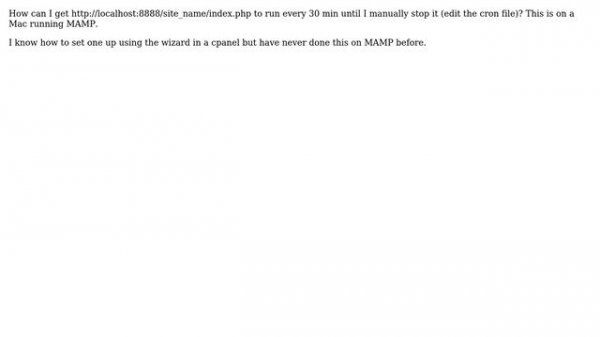 Running simple cron on MAMP