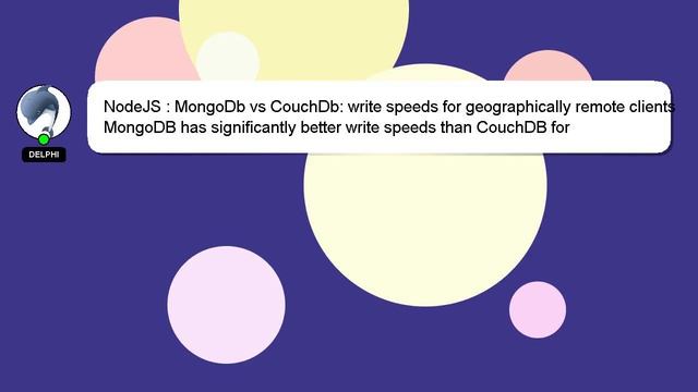 NodeJS : MongoDb vs CouchDb: write speeds for geographically remote clients смотреть онлайн