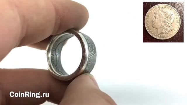 Кольцо из одного серебрянного доллара "one dollar" 1921 года смотреть онлайн