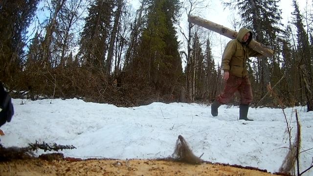 Зимовье(изба),весна,будни таежника,каракат. смотреть онлайн