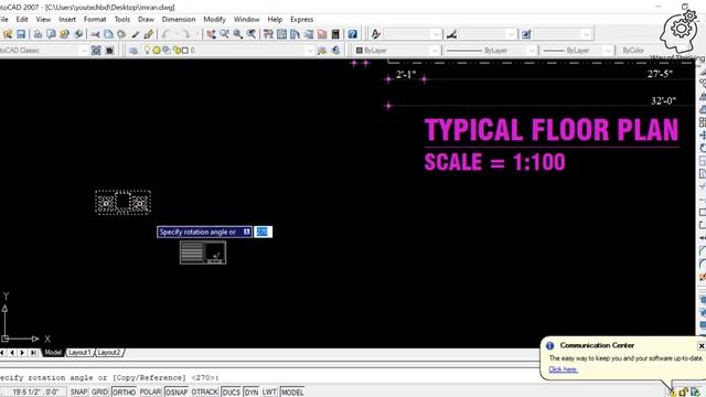 32 Foot by 18 Foot plan. Furniture design Autocad 2D. смотреть онлайн