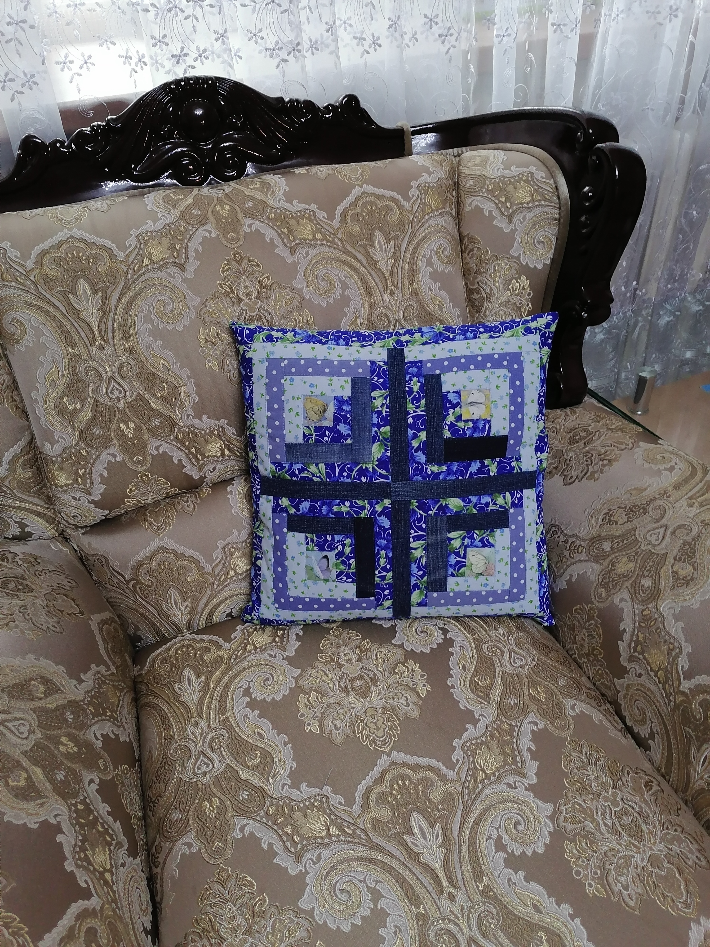 Лоскутная наволочка с джинсовыми вставками смотреть онлайн