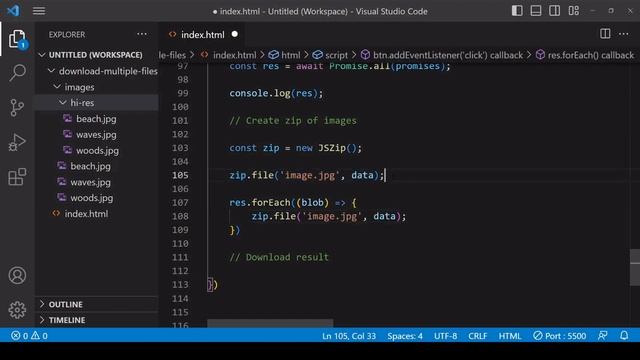 Multiple Images to Zip File Download | JavaScript Tutorial смотреть онлайн