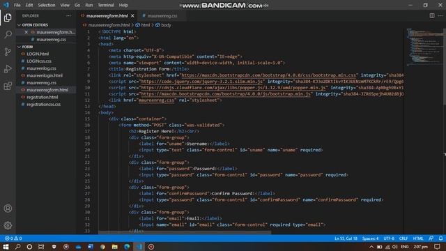How to Create HTML Registration Form (with Bootstrap) смотреть онлайн