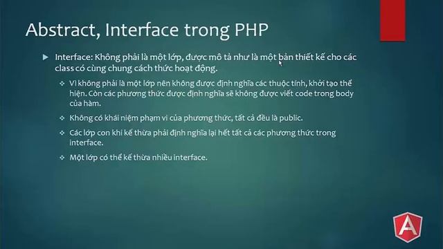 Bai 19 - Abstract va Interface trong PHP смотреть онлайн