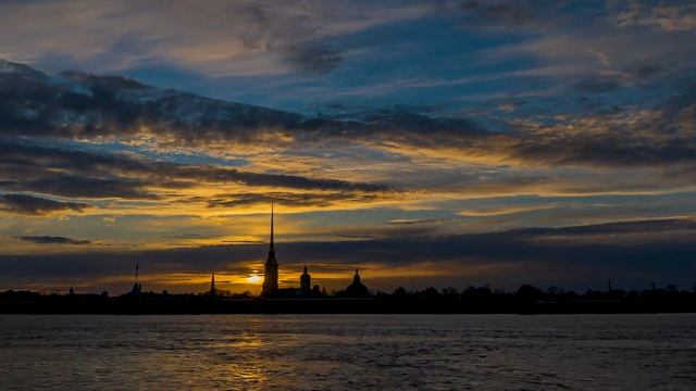 Петропавловская крепость на закате. Санкт-Петербург. смотреть онлайн