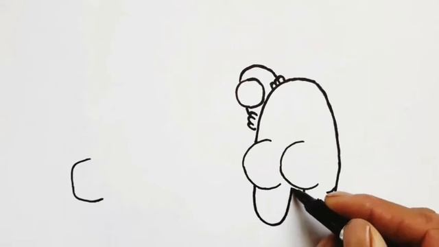 Как нарисовать Амонг АС из буквы СС |How to draw among us out of a letter with. смотреть онлайн