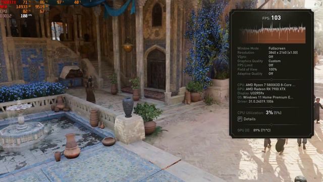 Assassin's Creed Mirage Benchmark on 4K 7900XTX RYZEN 7 5800X3D смотреть онлайн