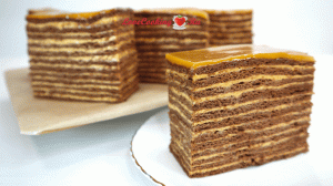 Шоколадный медовик со сметанно-карамельным кремом | Медовый торт "Спартак"