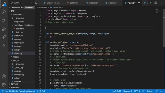 PDF in Django | How to create PDF files in a Django project (with images) смотреть онлайн