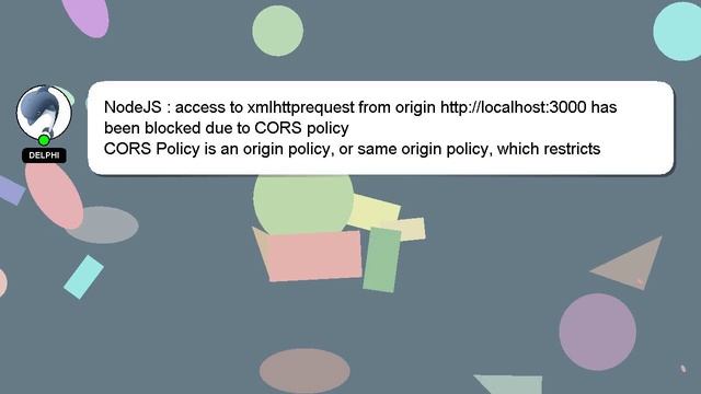 NodeJS : access to xmlhttprequest from origin http://localhost:3000 has been blocked due to CORS po смотреть онлайн