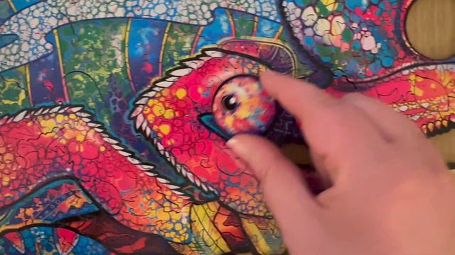 Chameleon is Watching You! A Colourful Chameleon wooden jigsaw puzzle by Unidragon #chameleon #colo смотреть онлайн
