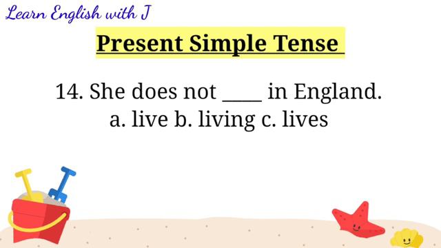 Quiz on Present Simple Tense | Learn English with J смотреть онлайн