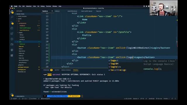 James Quick - Handling User Authentication in React смотреть онлайн