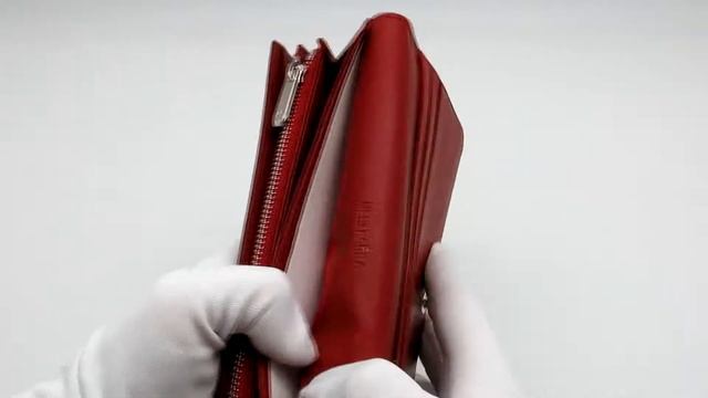 Портмоне из кожи. Купить красный кошелек.VP. смотреть онлайн