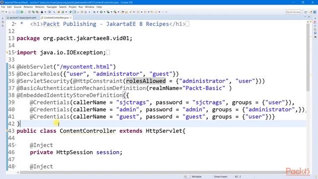 Jakarta EE 8 Recipes : Implementing Basic Authentication | packtpub.com смотреть онлайн