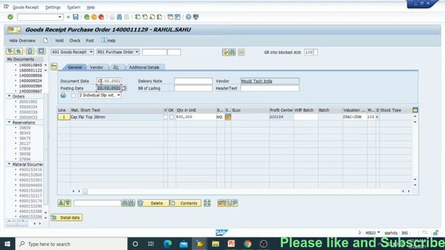 Goods Receipt in SAP : GRN Process in SAP : Moment Type 103 & 105 смотреть онлайн