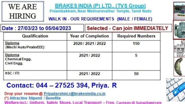 Brakes India Recruitment 2023 | Diploma/ITI | Trainee Engineer | MNC Job | Latest Engineering Jobs смотреть онлайн