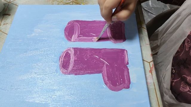 Мелиса рисует картину - цветы в сапогах. Рисование. DIY смотреть онлайн