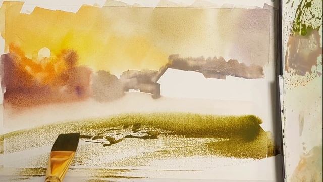 Летние этюды акварелью, занятия для начинающих смотреть онлайн