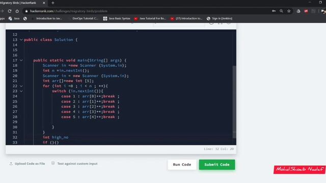 "Migratory Birds" solution | Hacker Rank | Explained in Hindi | Java solution | 2020 смотреть онлайн
