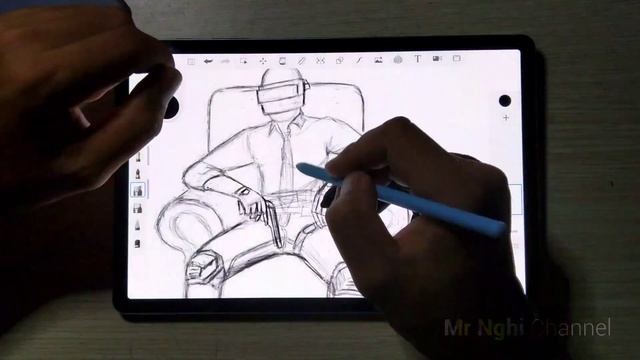 How to draw the PUBG character on Galaxy Tab S6 Lite | #1 Pencil Sketching смотреть онлайн