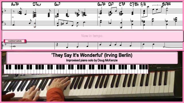 'They Say it's Wonderful' - jazz piano solo tutorial смотреть онлайн