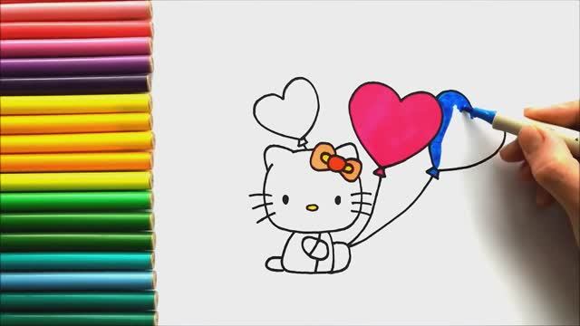 Как нарисовать Хелло Китти? Смотрим, рисуем, раскрашиваем! смотреть онлайн