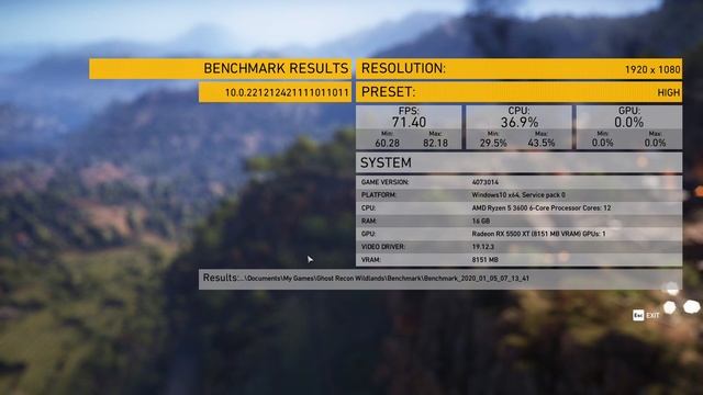 AMD Radeon RX 5500 XT -- AMD Ryzen 5 3600 -- Tom Clancy's Ghost Recon Wildlands FPS Test смотреть онлайн