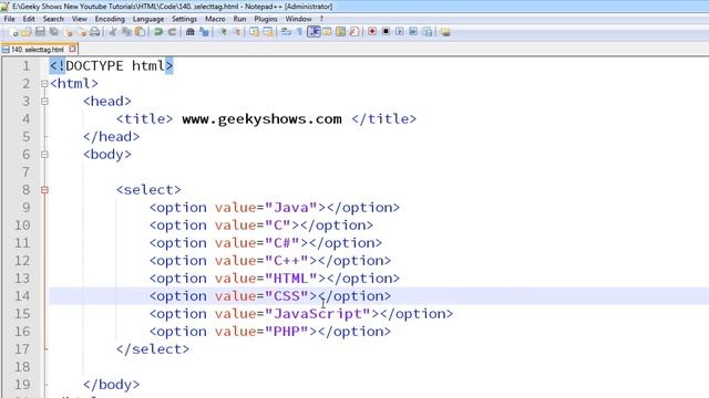 175. Option Tag in HTML (Hindi) смотреть онлайн
