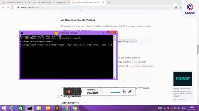 installation of laravel project смотреть онлайн