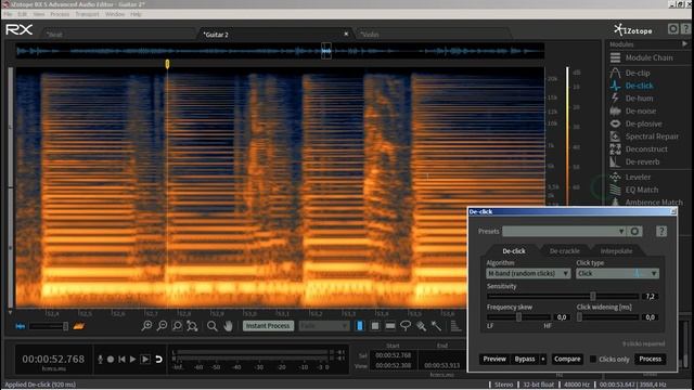 iZotope Rx - Вычитание ненужных звуков. Spectral Repair (Partials + Noise), De Click, De Noise ... смотреть онлайн