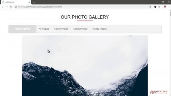 photo gallery html and css | make a photo gallery using html & css only | am webtech