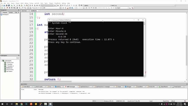 How to make a clock using structures in C - Week 10 - Task 50 - by Prof. Shiburaj смотреть онлайн