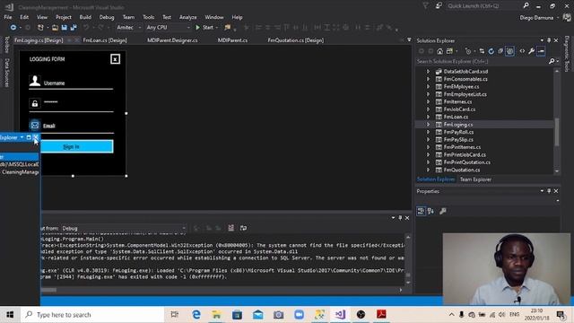 C# (How to easily fix A network-related or instance-specific error when connecting database) смотреть онлайн