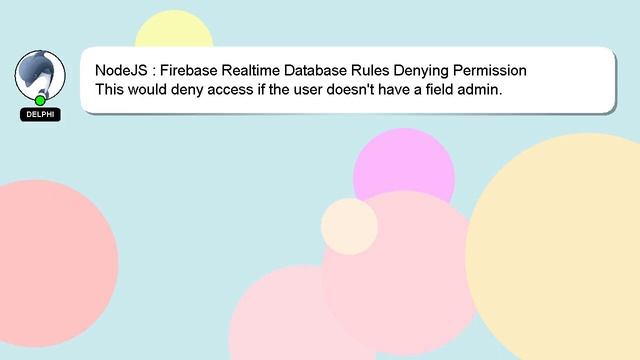 NodeJS : Firebase Realtime Database Rules Denying Permission смотреть онлайн